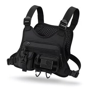 EDC Utility Vest Harness Tactical Chest Bag Molle Hiking Travel Multi Pocket